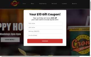 Cronies Bar & Grill website