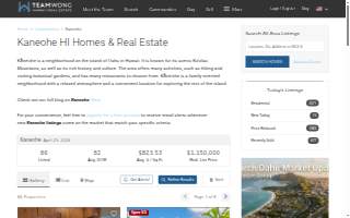 Team Wong - Hawaii Real Estate website
