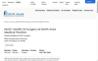 MUSC Health GI Surgery at North Area Medical Pavilion website