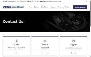 Zenk Auto And Repair website