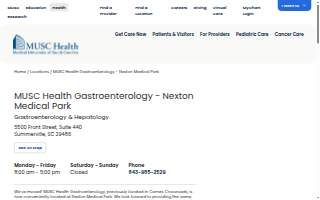 MUSC Health Gastroenterology - Nexton Medical Park website