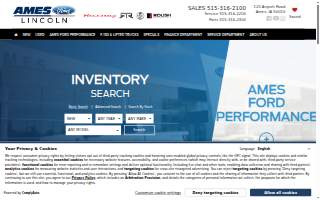 Ames Ford Lincoln website