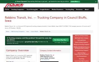 Robbins Transit Inc website