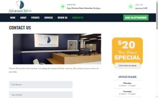 Advanced Spine Health Center website
