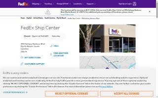 FedEx Ship Center of Myrtle Beach website
