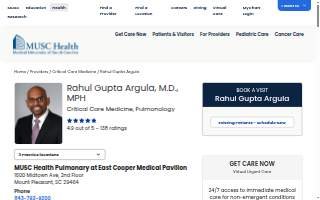 Rahul Gupta Argula, MD, MPH of Charleston website