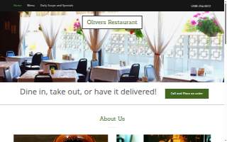 Olivers Restaurant website