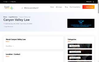 Canyon Valley Law website