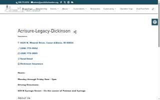 Acrisure Post Falls, ID (Dickinson Insurance) website