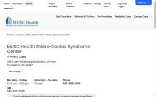 MUSC Health Ehlers-Danlos Syndrome Center website