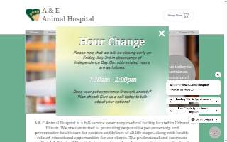 A & E Animal Hospital website