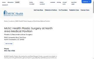 MUSC Health Plastic Surgery at North Area Medical Pavilion website