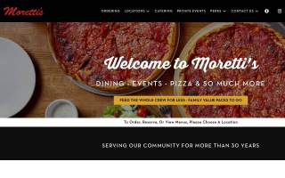 Moretti's Ristorante and Pizzeria website
