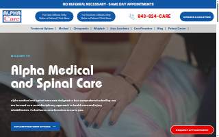 Alpha Medical & Spinal Care website