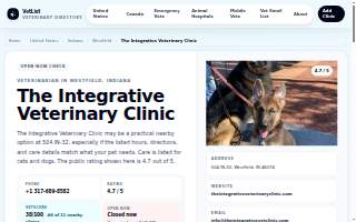 The Integrative Veterinary Clinic website