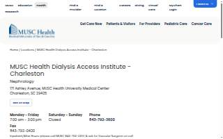 MUSC Health Dialysis Access Institute - Charleston website