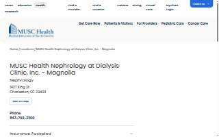 MUSC Health Nephrology at Dialysis Clinic, Inc. - Magnolia website