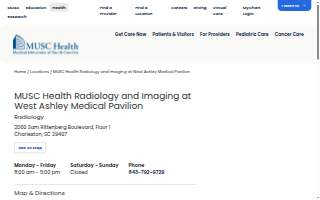 MUSC Health Radiology and Imaging at West Ashley Medical Pavilion website
