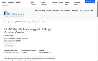 MUSC Health Radiology at Hollings Cancer Center website