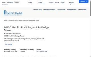 MUSC Health Radiology at Rutledge Tower website