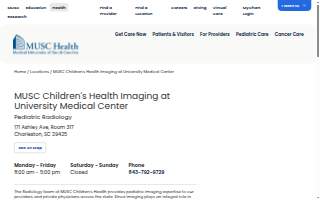MUSC Children's Health Imaging at University Medical Center website