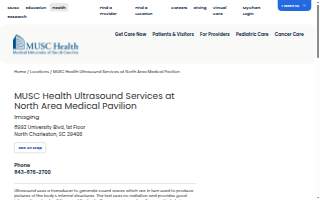 MUSC Health Ultrasound Services at North Area Medical Pavilion website