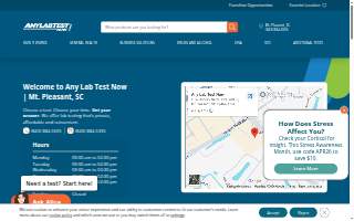 Any Lab Test Now of Mt Pleasant website