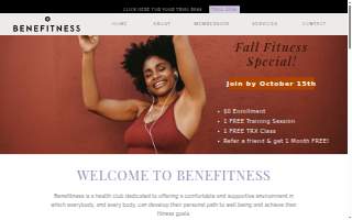 Benefitness Health Club website