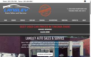 Langley Auto Sales & Service website