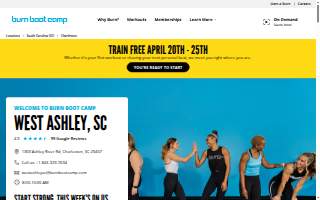 Burn Boot Camp of Charleston website