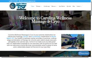 Carolina Wellness Massage & Cryo website