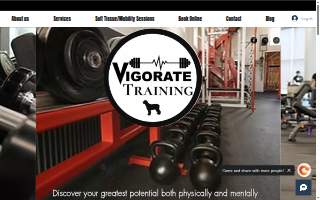 Vigorate Training & Fitness website