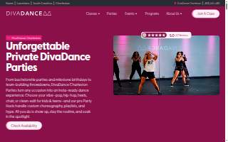 DivaDance Parties Charleston website