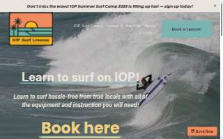IOP Surf Lessons website