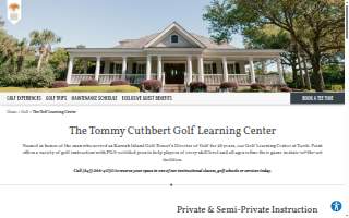 Tommy Cuthbert Golf Learning Center of Kiawah Island website
