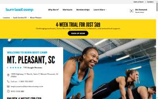 Burn Boot Camp of Mt Pleasant website