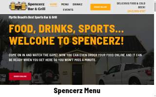 Spencerz Sports Bar website