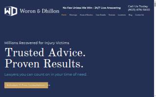 Woron & Dhillon - Columbia, SC Car Accident & Personal Injury Lawyers website