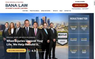 Bana Law Accident & Injury Lawyers website