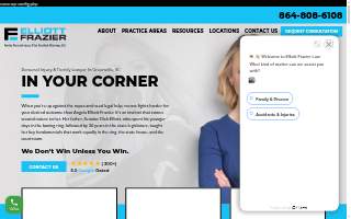 Elliott Frazier Family, Personal Injury & Car Accident Attorneys, LLC of Mt Pleasant website