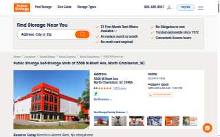Public Storage of North Charleston website