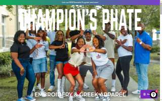 Champion's Phate Embroidery & Greek Apparel website