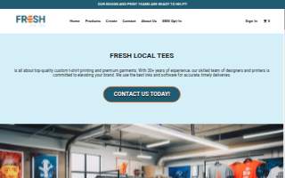 Fresh Local Tees website