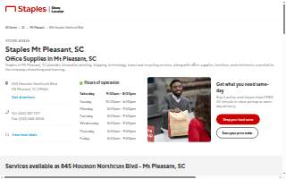 Staples of Mt Pleasant website