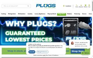Plugs Appliance Center of Charleston website