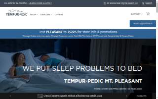 Tempur-Pedic Flagship Store of Mt Pleasant website