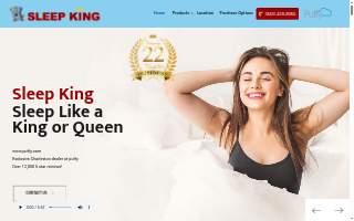 Sleep King Mattress Store website