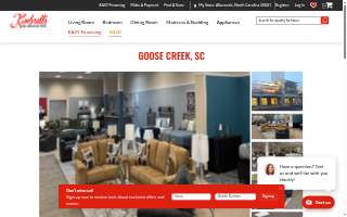 Kimbrell's Furniture of Goose Creek website