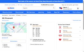 PetSmart of Mt Pleasant website