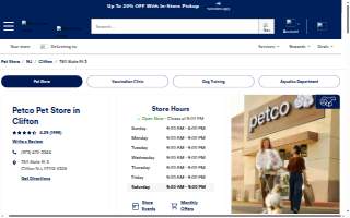 Petco of Clifton website